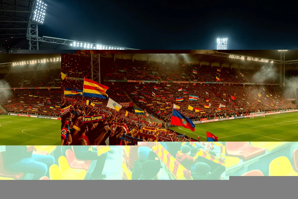 Supporters en noir et blanc dans la fumée des tribunes