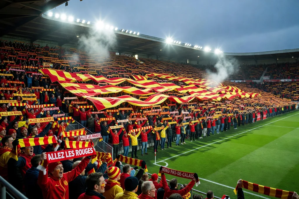Supporters en noir et blanc dans la fumée des tribunes